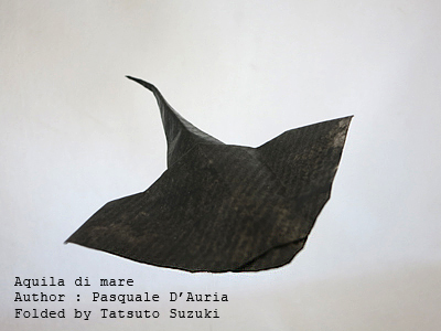 Photo : Origami Batoidea (Aquila di mare), Author : Pasquale D’Auria, Folded by Tatsuto Suzuki
